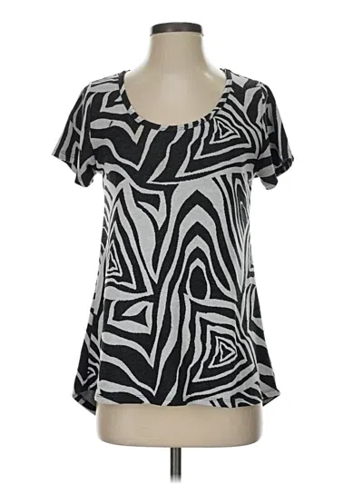 Pre-owned Lularoe Short Sleeve Blouse In Silver