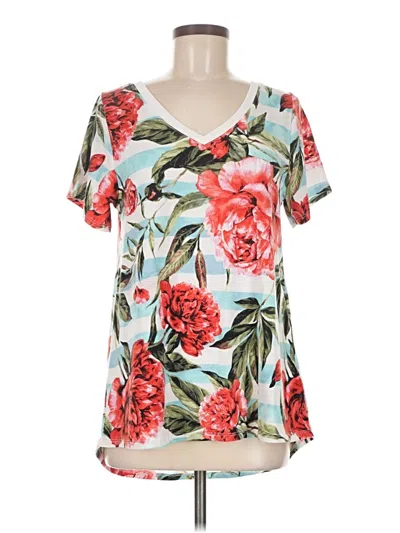 Pre-owned Lularoe Short Sleeve Blouse In Teal