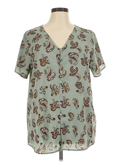 Pre-owned Lularoe Short Sleeve Blouse In Teal