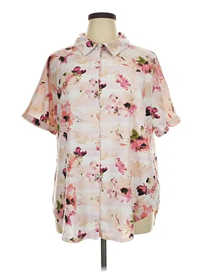 Pre-owned Lularoe Short Sleeve Blouse In White