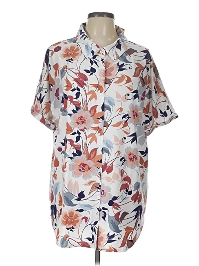 Pre-owned Lularoe Short Sleeve Blouse In White