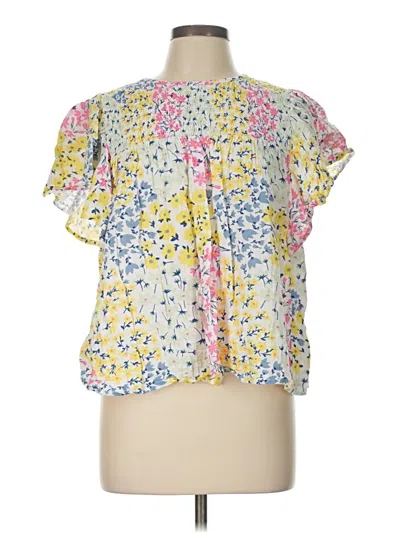 Pre-owned Lularoe Short Sleeve Blouse In Yellow