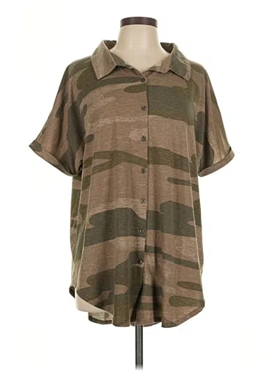 Pre-owned Lularoe Short Sleeve Polo Shirt In Brown