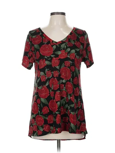 Pre-owned Lularoe Short Sleeve T-shirt In Burgundy