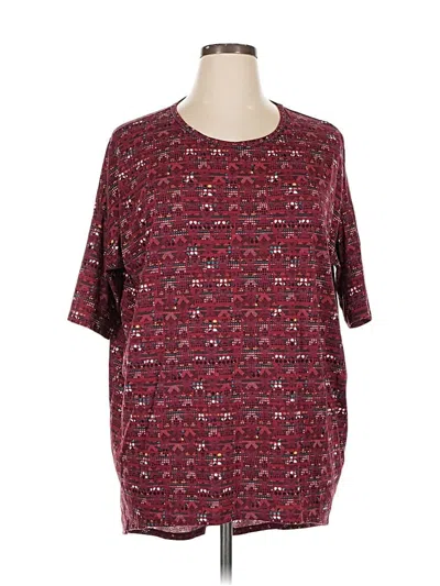 Pre-owned Lularoe Short Sleeve T-shirt In Burgundy