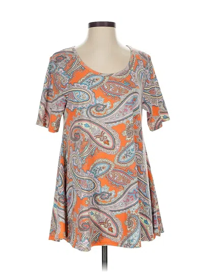 Pre-owned Lularoe Short Sleeve T-shirt In Orange