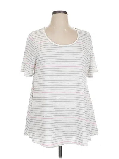 Pre-owned Lularoe Short Sleeve T-shirt In White