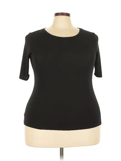 Pre-owned Lularoe Short Sleeve Top Black Boatneck Tops