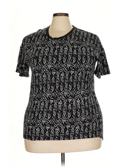 Pre-owned Lularoe Short Sleeve Top Black Keyhole Neckline Tops