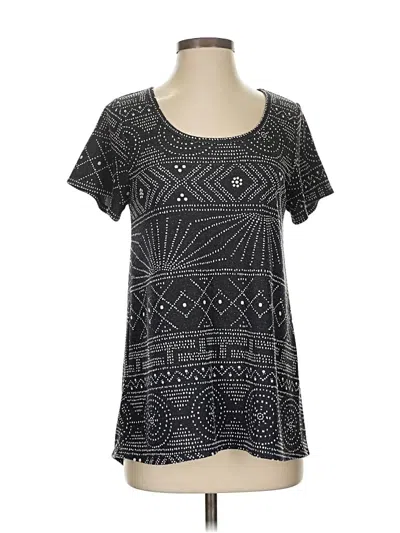 Pre-owned Lularoe Short Sleeve Top Black Scoop Neck Tops