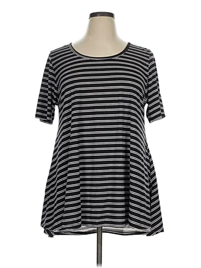 Pre-owned Lularoe Short Sleeve Top Black Scoop Neck Tops