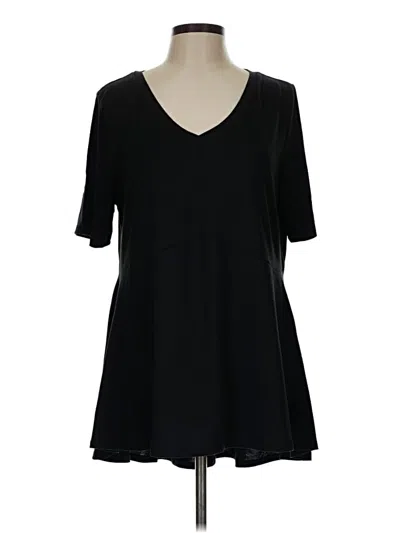Pre-owned Lularoe Short Sleeve Top Black V-neck Tops