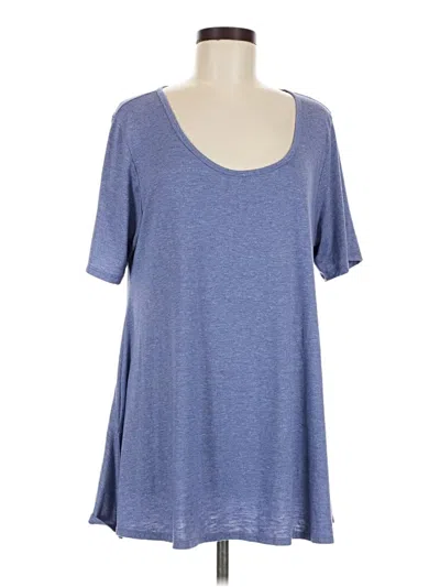 Pre-owned Lularoe Short Sleeve Top Blue Scoop Neck Tops