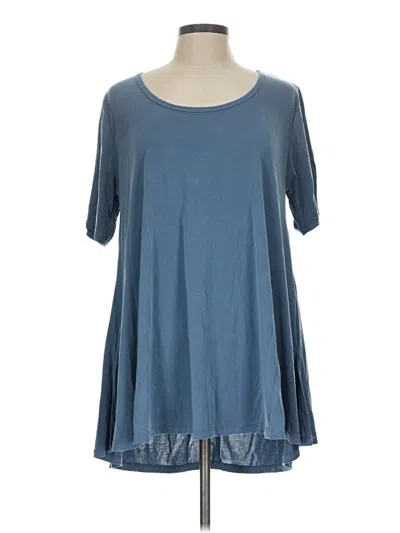 Pre-owned Lularoe Short Sleeve Top Blue Scoop Neck Tops