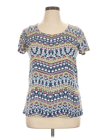 Pre-owned Lularoe Short Sleeve Top Blue Scoop Neck Tops