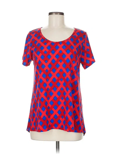 Pre-owned Lularoe Short Sleeve Top Blue Square Neckline Tops