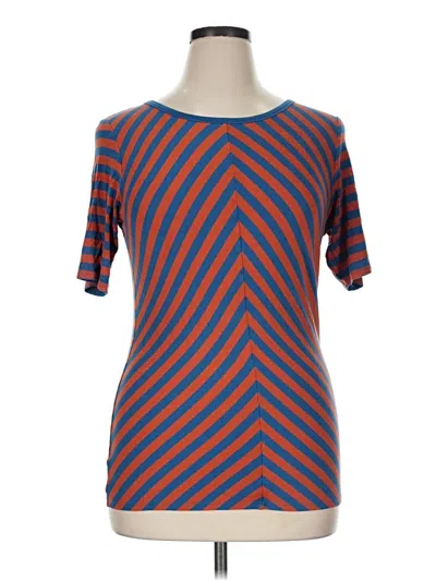 Pre-owned Lularoe Short Sleeve Top Blue Square Neckline Tops