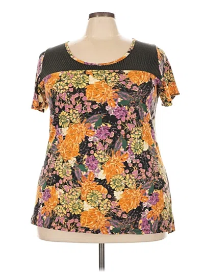 Pre-owned Lularoe Short Sleeve Top Gold Scoop Neck Tops