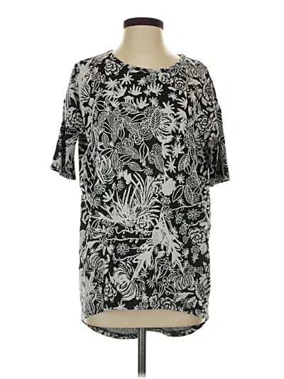 Pre-owned Lularoe Short Sleeve Top Gray Crew Neck Tops
