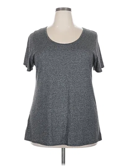 Pre-owned Lularoe Short Sleeve Top Gray Scoop Neck Tops