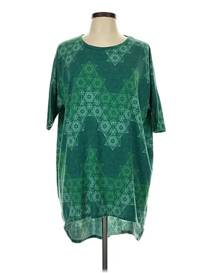Pre-owned Lularoe Short Sleeve Top Green Square Neckline Tops