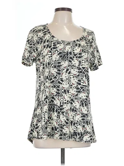 Pre-owned Lularoe Short Sleeve Top Ivory Scoop Neck Tops