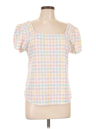 Pre-owned Lularoe Short Sleeve Top Ivory Square Neckline Tops