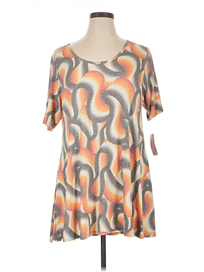 Pre-owned Lularoe Short Sleeve Top Orange Ombre Pattern Scoop Neck Tops