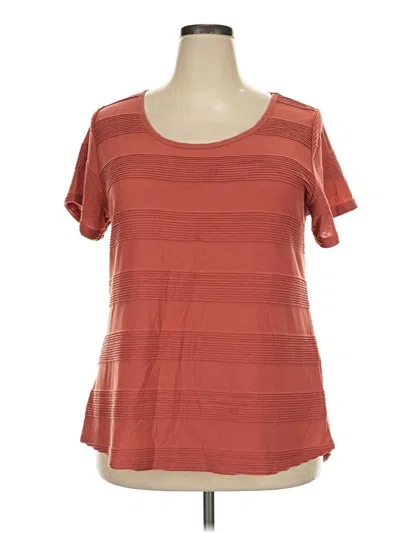 Pre-owned Lularoe Short Sleeve Top Orange Scoop Neck Tops