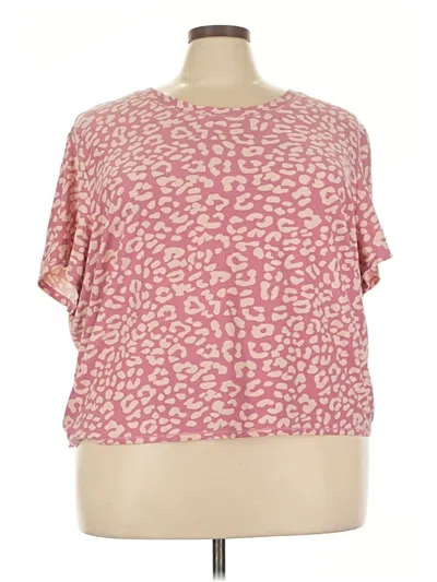 Pre-owned Lularoe Short Sleeve Top Pink Crew Neck Tops