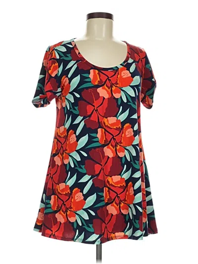 Pre-owned Lularoe Short Sleeve Top Red Scoop Neck Tops