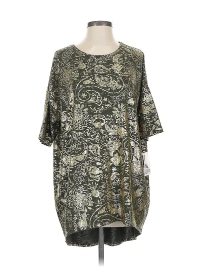 Pre-owned Lularoe Short Sleeve Top Silver Crew Neck Tops