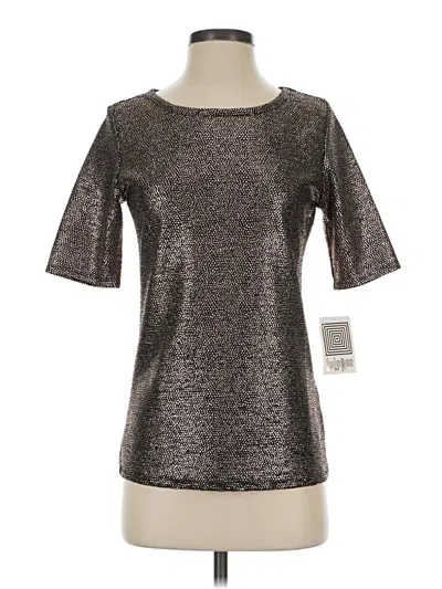 Lularoe Short Sleeve Top Silver Metallic Pattern Scoop Neck Tops