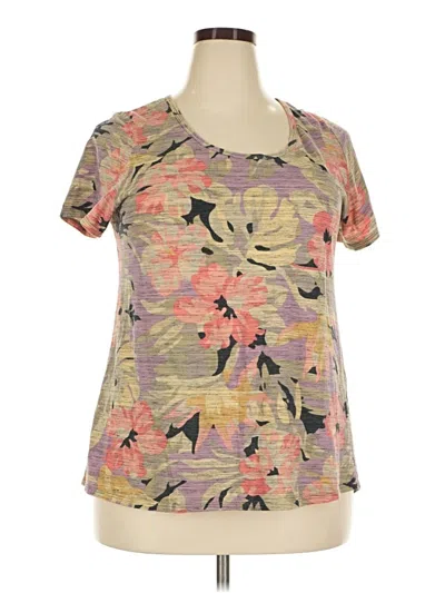 Pre-owned Lularoe Short Sleeve Top Tan Scoop Neck Tops