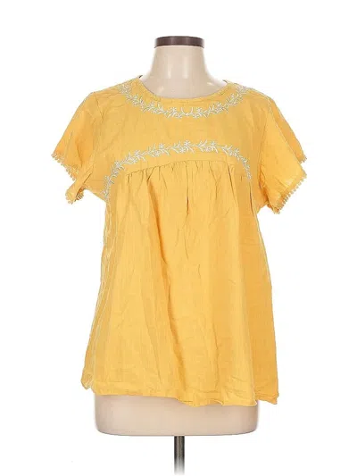 Pre-owned Lularoe Short Sleeve Top Yellow Keyhole Neckline Tops