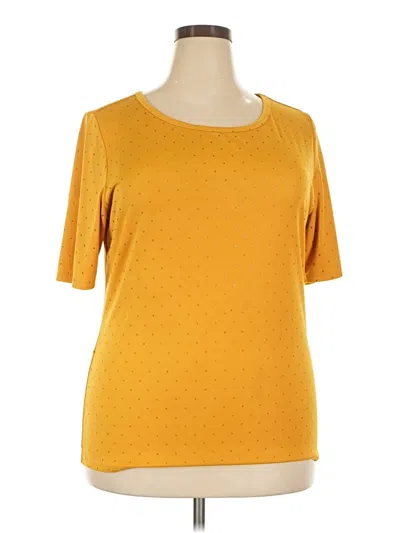 Pre-owned Lularoe Short Sleeve Top Yellow Scoop Neck Tops