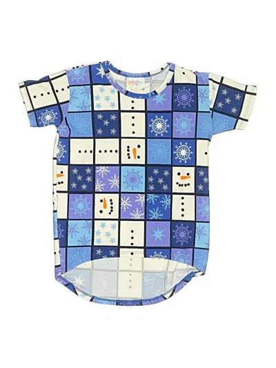 Pre-owned Lularoe Kids' Short Sleeve T-shirt In Blue