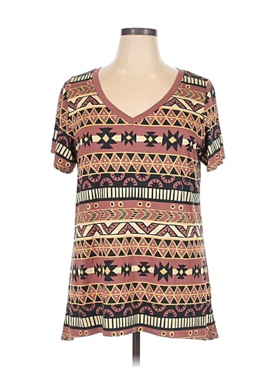 Pre-owned Lularoe Short Sleeve T-shirt In Brown
