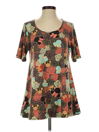 Pre-owned Lularoe Short Sleeve T-shirt In Brown