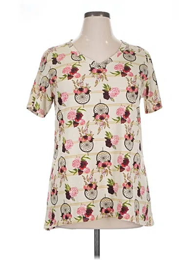 Pre-owned Lularoe Short Sleeve T-shirt In Ivory