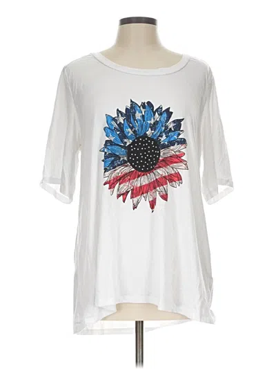 Pre-owned Lularoe Short Sleeve T-shirt In White