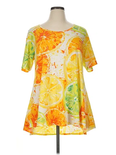 Pre-owned Lularoe Short Sleeve T-shirt In Yellow