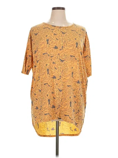 Pre-owned Lularoe Short Sleeve T-shirt In Yellow