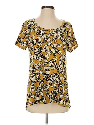 Pre-owned Lularoe Short Sleeve T-shirt In Yellow