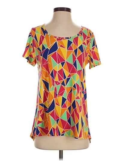 Pre-owned Lularoe Short Sleeve T-shirt In Yellow