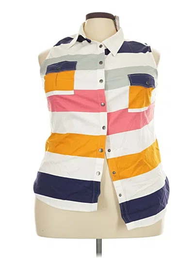 Lularoe Sleeveless Button Down Shirt In Multi