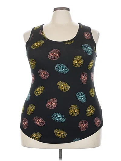 Pre-owned Lularoe Tank Top Black Halter Neckline Tops