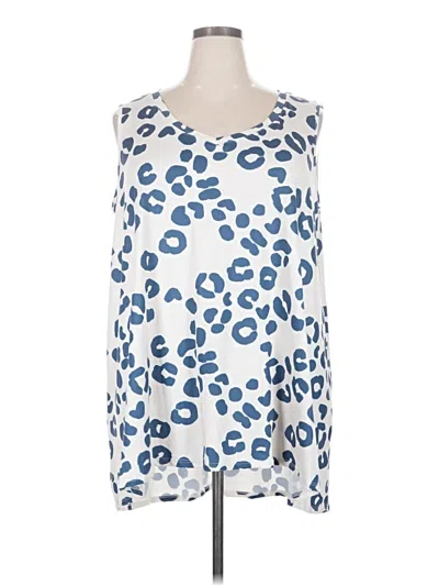 Pre-owned Lularoe Tank Top Blue Animal Print Pattern Scoop Neck Tops