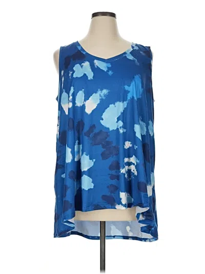Pre-owned Lularoe Tank Top Blue Cold Shoulder Neckline Tops