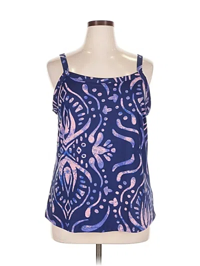 Pre-owned Lularoe Tank Top Blue Halter Neckline Tops